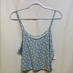 BP Blue Floral Cropped Tank Top